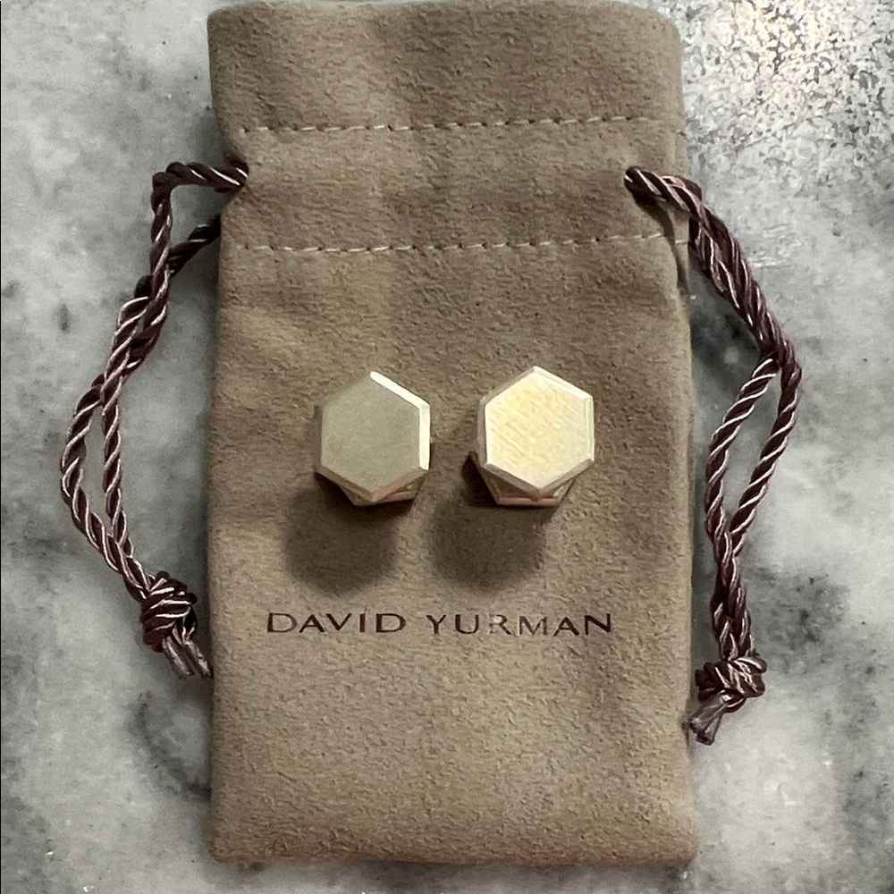 David Yurman Hexagon Silver Cufflinks